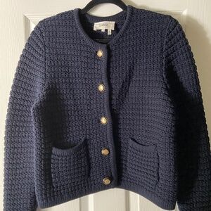 ba&sh Gaspard cardigan. size large. deep navy